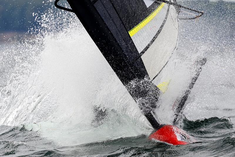 Splashing all over – the flying Waszp provided spectacular moments on Sunday at 2021 Kieler Woche Regatta - photo © ChristianBeeck.de