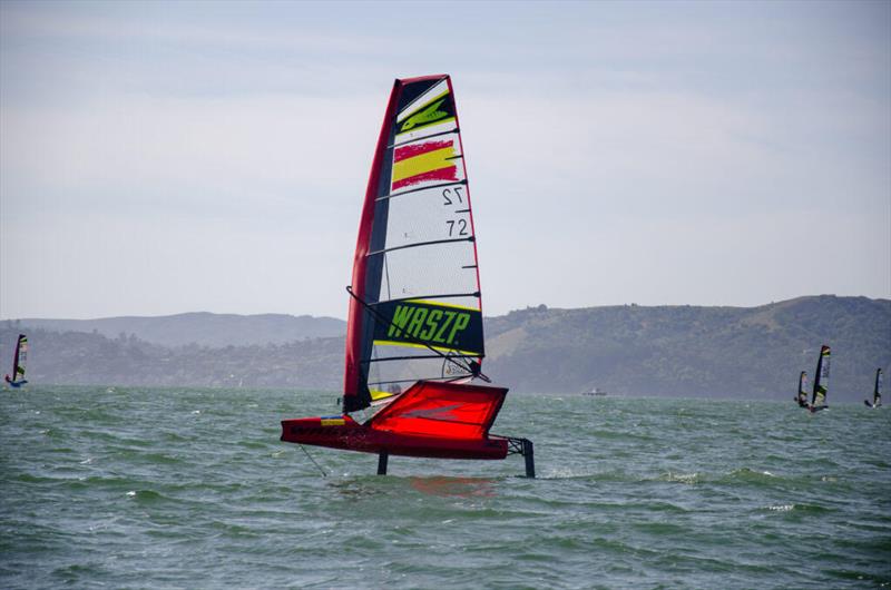 Harguindey on the charge during the WASZP Americas Championship 2022 photo copyright Ira Potekhina taken at Richmond Yacht Club, California and featuring the WASZP class