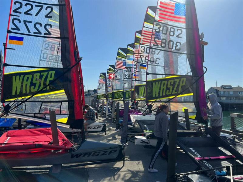 A splash of colour ashore during the WASZP Americas Championship 2022 photo copyright Bryan McDonald taken at Richmond Yacht Club, California and featuring the WASZP class