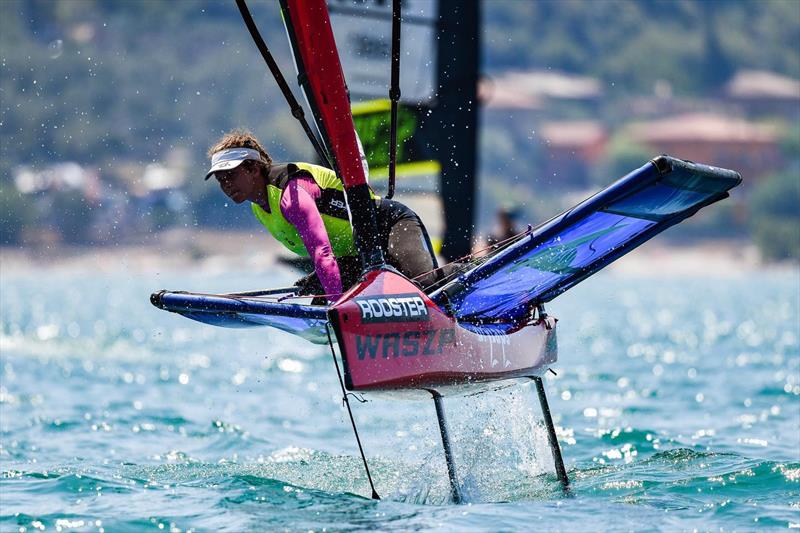 2022 Waszp Women's World Champion Elise Beavis - WASZP World Championships - July 2022 photo copyright James Tomlinson taken at Vela Garda Trentino and featuring the WASZP class