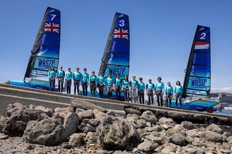 Young sailors take part in the Inspire Racing x WASZP program ahead of the Great Britain Sail Grand Prix | Plymouth photo copyright Felix Diemer for SailGP taken at  and featuring the WASZP class