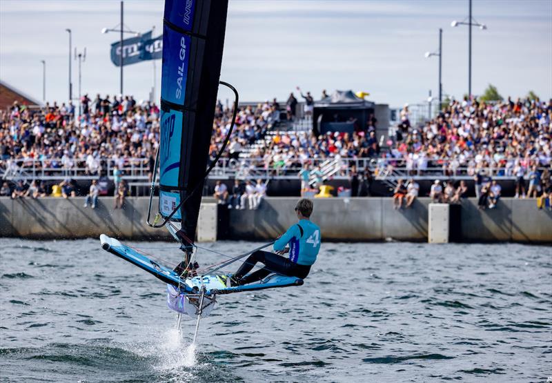 Young sailors take part in the Inspire Racing x WASZP program on Race Day 2 of the ROCKWOOL Denmark Sail Grand Prix in Copenhagen, Denmark photo copyright Felix Diemer for SailGP taken at  and featuring the WASZP class