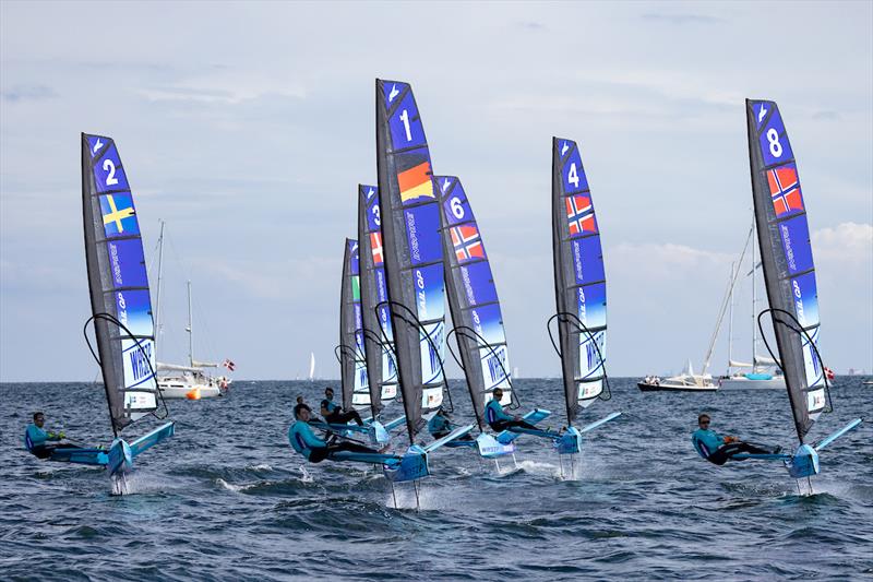 Young sailors take part in the Inspire Racing x WASZP program on Race Day 2 of the ROCKWOOL Denmark Sail Grand Prix in Copenhagen, Denmark photo copyright Felix Diemer for SailGP taken at  and featuring the WASZP class