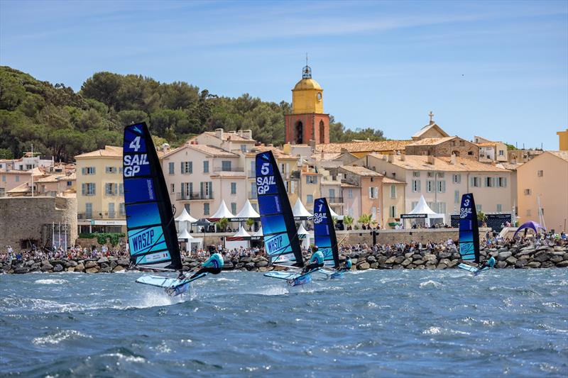 Young sailors take part in the Inspire Racing x WASZP program on Race Day 1 of the Range Rover France Sail Grand Prix photo copyright Felix Diemer for SailGP taken at  and featuring the WASZP class