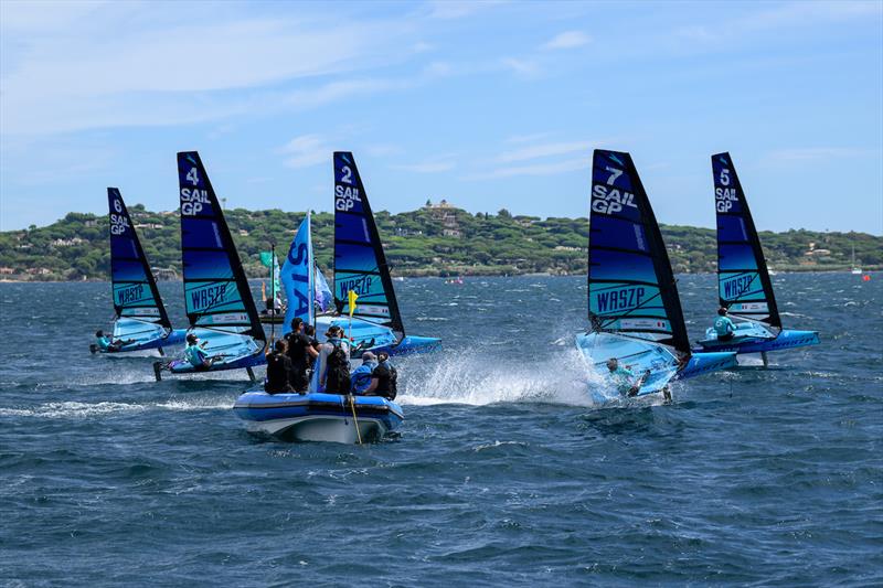 Young sailors take part in the Inspire Racing x WASZP program on Race Day 1 of the Range Rover France Sail Grand Prix in Saint Tropez, France - photo © Ricardo Pinto for SailGP