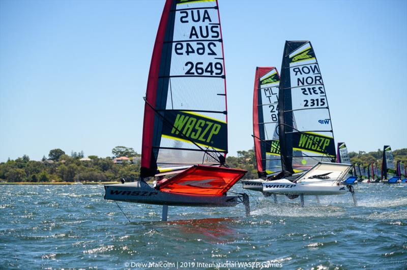 Dave Von Felton at the 2019 International Games in Perth photo copyright Drew Malcolm taken at Perth Dinghy Sailing Club and featuring the WASZP class