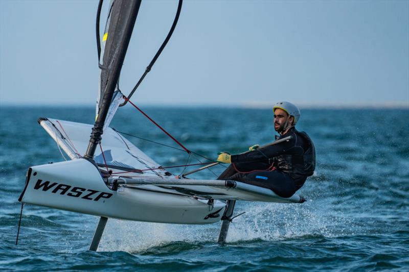 WASZP Games Day 2: Italian sailor Ettore Bottcini photo copyright FSR Media House taken at Sorrento Sailing Couta Boat Club and featuring the WASZP class