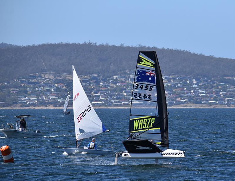 WASZP winner Harry Gregory in the Banjo's Shoreline Crown Series Bellerive Regatta photo copyright Jane Austin taken at Bellerive Yacht Club and featuring the WASZP class