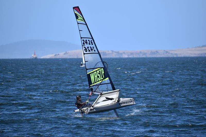 Kirsty Salter sailing the one-design foiling WASZP in the Banjo's Shoreline Crown Series Bellerive Regatta - photo © Jane Austin