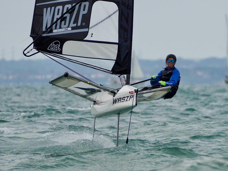 Harry O'Callaghan during the WASZP GP at the Royal Victoria Yacht Club photo copyright Nici Hoyle taken at Royal Victoria Yacht Club, England and featuring the WASZP class