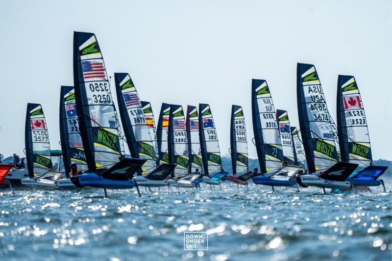 The WASZP Fleet at the starting line of the 2026 WASZP Games photo copyright Down Under Sail / WASZP taken at  and featuring the WASZP class