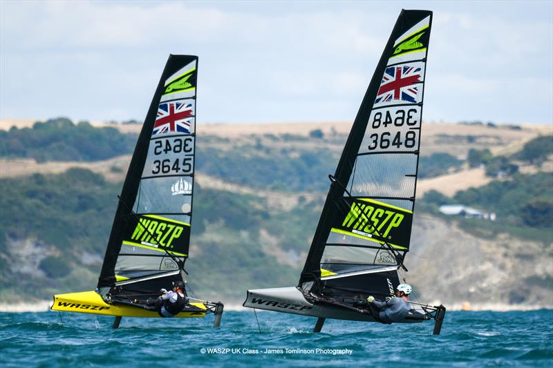 Toby Smith and Thomas Dempsey during the WASZP UK Nationals at the WPNSA photo copyright James Tomlinson Photography taken at Weymouth & Portland National Sailing Academy and featuring the WASZP class