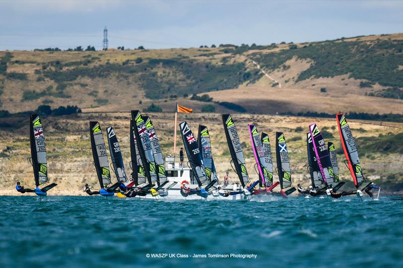 Race start during the WASZP UK Nationals at the WPNSA photo copyright James Tomlinson Photography taken at Weymouth & Portland National Sailing Academy and featuring the WASZP class