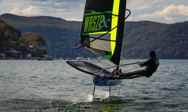 WASZP X 5.8m - Junior foiling ready to take flight photo copyright Brewer Racing taken at  and featuring the WASZP_X class