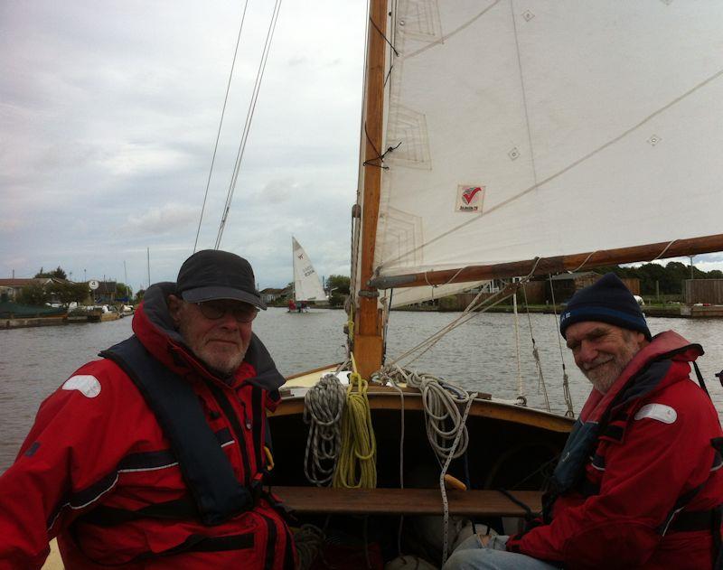 Chasing Wayfarers in a Half-Decker during the Wayfarer International Rally on the Norfolk Broads - photo © Thierry Grenier