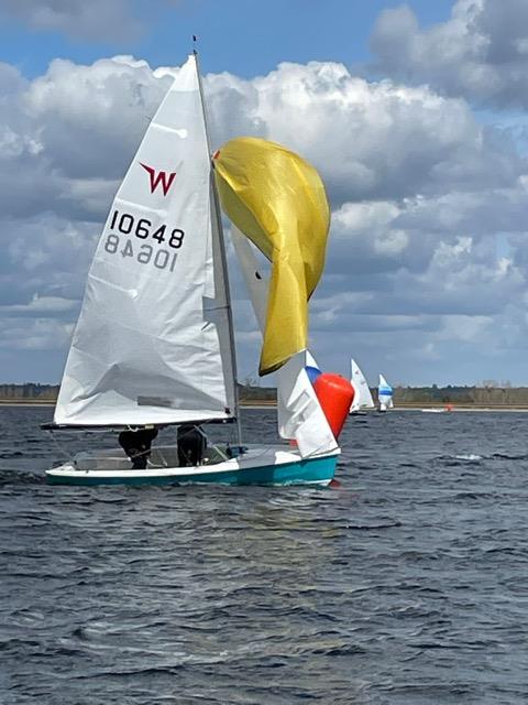 Michael McNamara & Simon Townsend gybe during the Wayfarer Inlands at Datchet Water photo copyright Anthony Read taken at Datchet Water Sailing Club and featuring the Wayfarer class