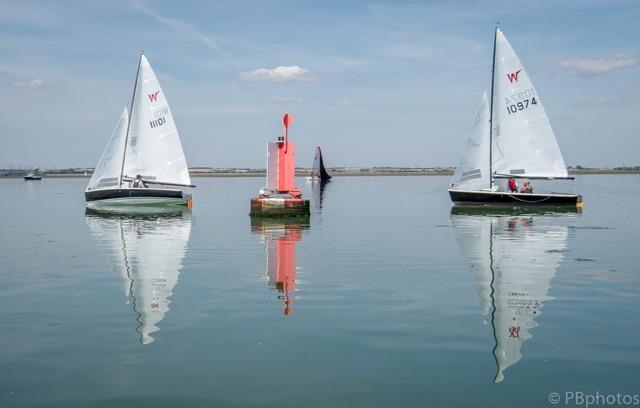 2nd and 3rd in the Medway Marathon 2022 photo copyright Paul Babington taken at Medway Yacht Club and featuring the Wayfarer class
