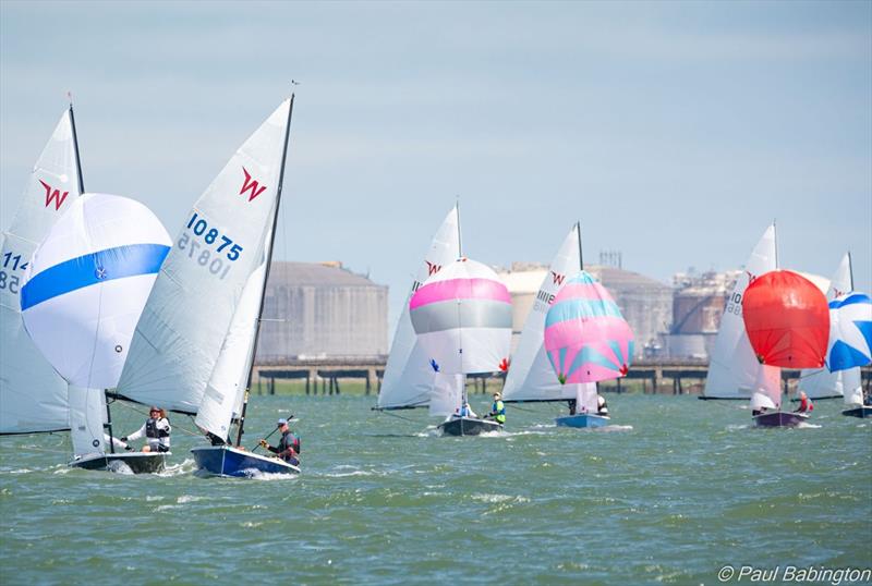Brian Lamb, with Sophie Wantling, battles the O'Donnells - Craftinsure UK Wayfarer National Circuit and Eastern Area Championship at Medway YC - photo © Paul Babington