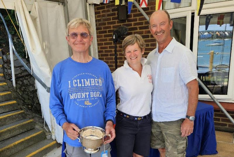 Event winners Michael McNamara and Simon Townsend, with Commodore Catherine Gore - Craftinsure UK Wayfarer National Circuit and Eastern Area Championship at Medway YC - photo © Philip Clarabut
