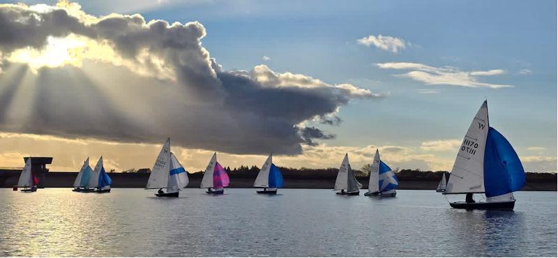 Craftinsure UK Wayfarer National Circuit Finale at Bough Beech - A beautiful sky brings an end to the racing of day 1 photo copyright Sarah Seddon taken at Bough Beech Sailing Club and featuring the Wayfarer class