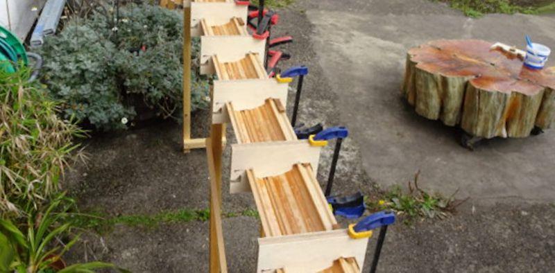 Building a Stornoway 16 wooden dinghy using West System epoxy resin - photo © Steve Goodchild