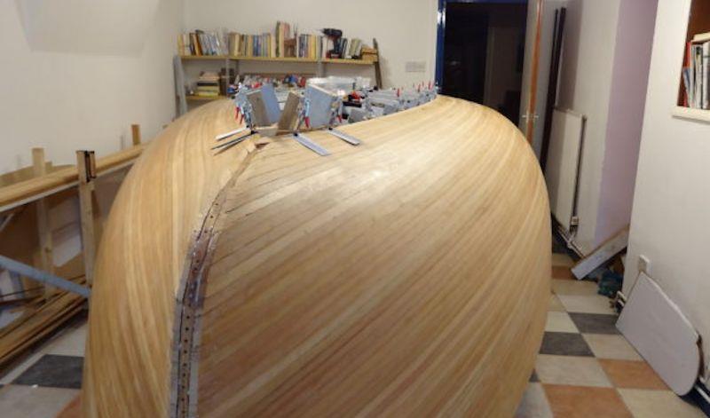 Building a Stornoway 16 wooden dinghy using West System epoxy resin - photo © Steve Goodchild