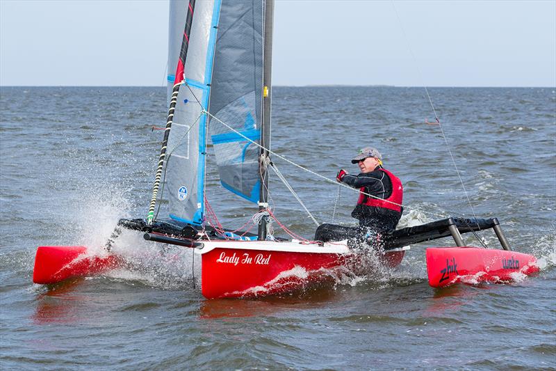 Kim Higgs -  2019 Weta North American Championship - NorBanks sailing facility in Duck, NC photo copyright Eric Rasmusse taken at  and featuring the Weta class