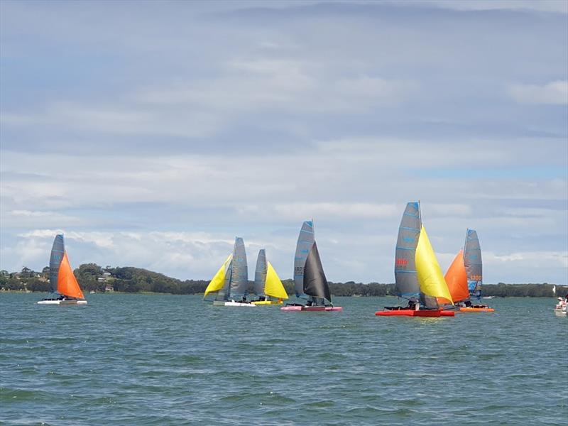 Australian Weta Class National Championships - Orange and Yellow Gennaker Colours photo copyright Aus Weta taken at Port Kembla Sailing Club and featuring the Weta class