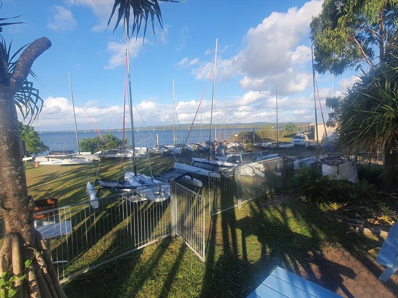 A little swarm at Tin Can Bay for the Cooloola Cup photo copyright Peter Hackett taken at  and featuring the Weta class