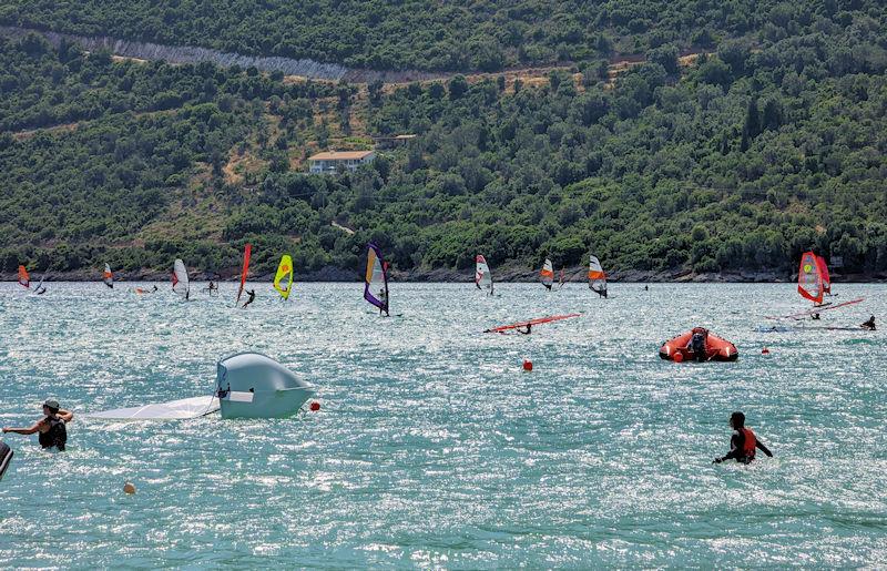The windsurfers hit the water as the wind builds at Vassiliki - photo © Mark Jardine