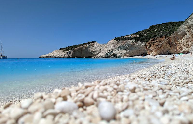 Round pebbles and azure seas at Porto Katsiki Beach photo copyright Mark Jardine taken at  and featuring the  class