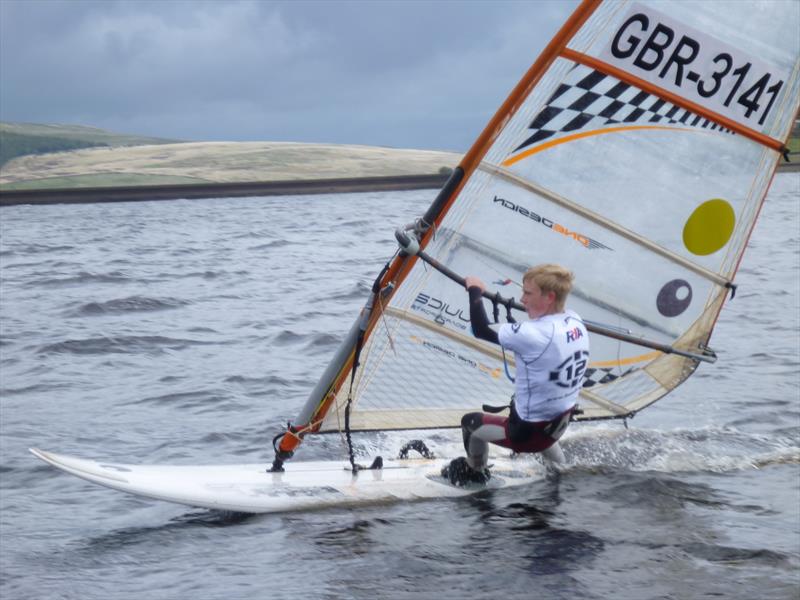 Aaron Hobb during the T15 event at Kielder Water photo copyright John Scullion taken at Kielder Water Sailing Club and featuring the Windsurfing class