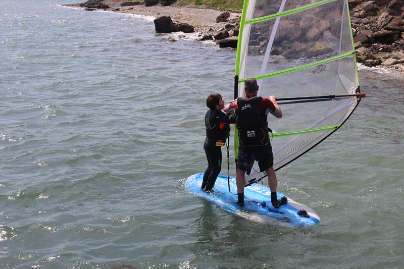 'One to one' mentoring from ex World GP Champ Mark Fekkes as East Antrim Boat Club Push the Boat Out photo copyright Andrew Kirkpatrick taken at East Antrim Boat Club and featuring the Windsurfing class