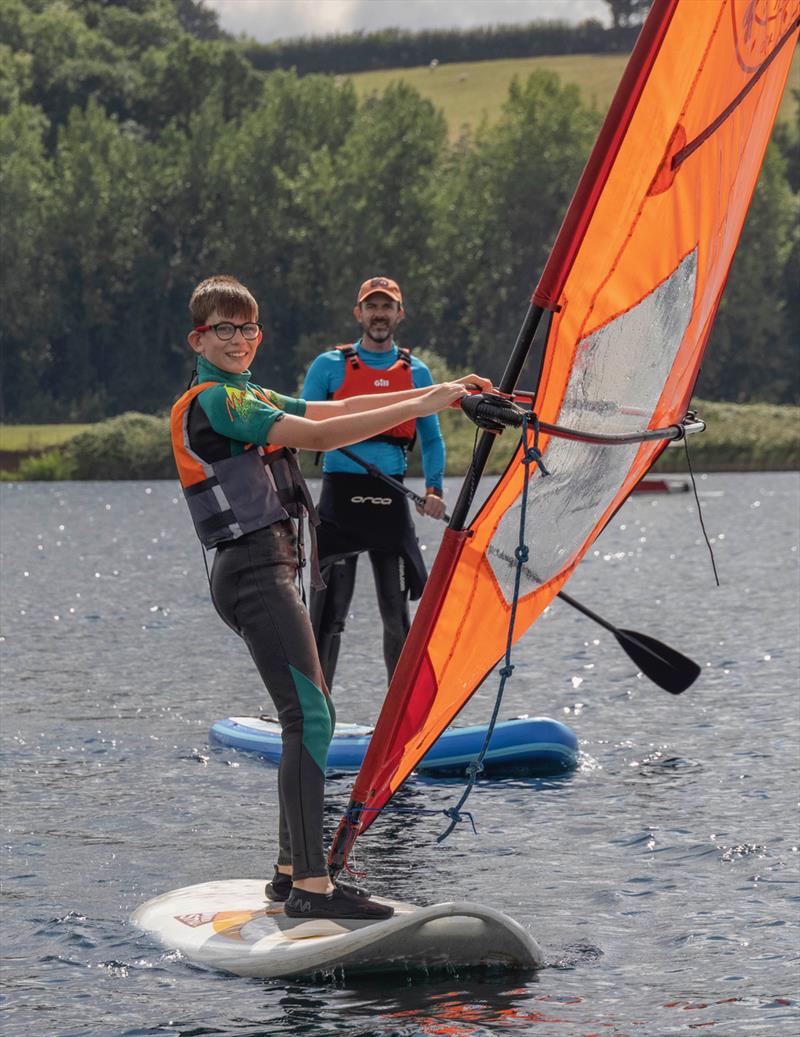 Trying windsurfing at Discover sailing at Notts County Sailing Club - photo © David Eberlin