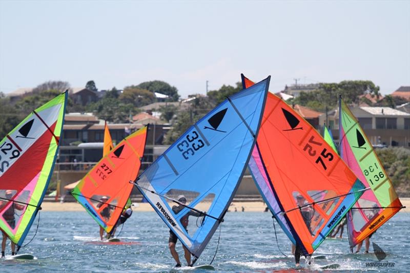 Close racing all round - Windsurfer One Design Australian Championships photo copyright Shane Baker / www.shanebaker.net taken at Parkdale Yacht Club and featuring the Windsurfing class