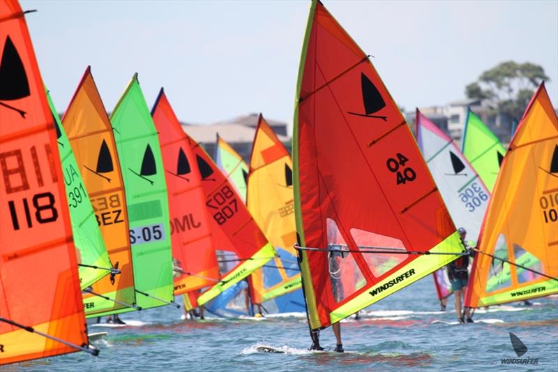 Course Race 11 - Start - Windsurfer One Design Australian Championships photo copyright Shane Baker / www.shanebaker.net taken at Parkdale Yacht Club and featuring the Windsurfing class