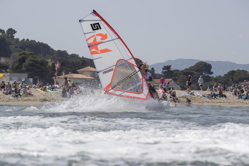 Adam Sims - Mondial du Vent 2018 - Day 2 photo copyright Pierre Bouras taken at  and featuring the Windsurfing class
