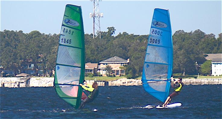 After six races Alexander Temko (R) of Clearwater, FL) won the 2018 Kona North American championship in Pensacola. Florida with 5 points.  Noah Lyons (L) of Clearwater, FL was second with 9 points photo copyright Talbot Wilson taken at Pensacola Yacht Club and featuring the Windsurfing class