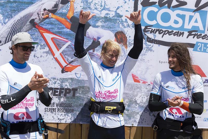 Top 3 of the event - EFPT Las Dunas Costa Brava 2019 photo copyright Job Vermeulen taken at  and featuring the Windsurfing class