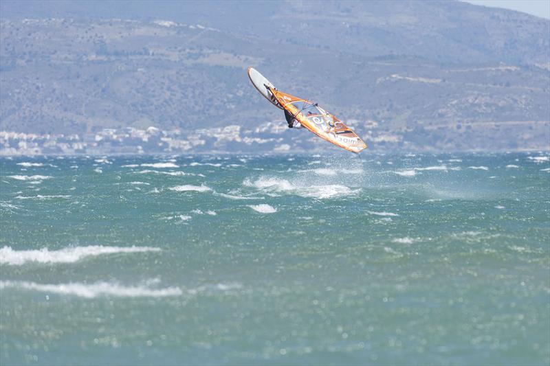 Jacopo Testa going for a backloop - EFPT Las Dunas Costa Brava 2019 photo copyright Job Vermeulen taken at  and featuring the Windsurfing class