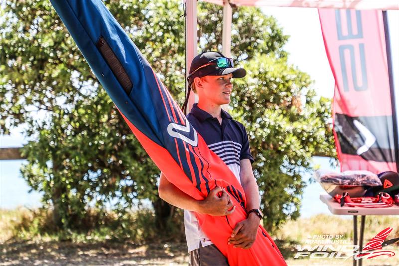 Charlie Solly (14yrs) - NZ Windfoiler National Championships - March 13-15, 2020 - Manly Sailing Club photo copyright Adam Mustill taken at Manly Sailing Club and featuring the Windsurfing class