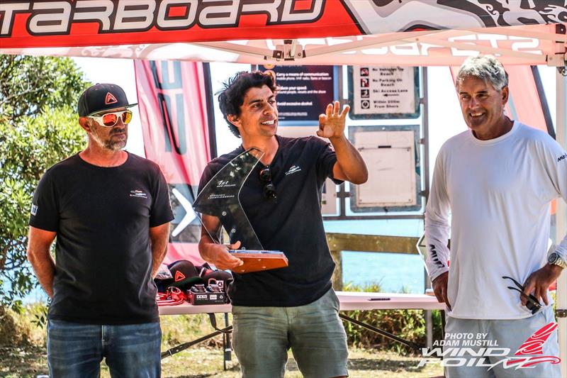 Aaron McIntosh, Antonio Cozollino and Russell Coutts - NZ Windfoiler National Championships - March 13-15, 2020 - Manly Sailing Club photo copyright Adam Mustill taken at Manly Sailing Club and featuring the Windsurfing class