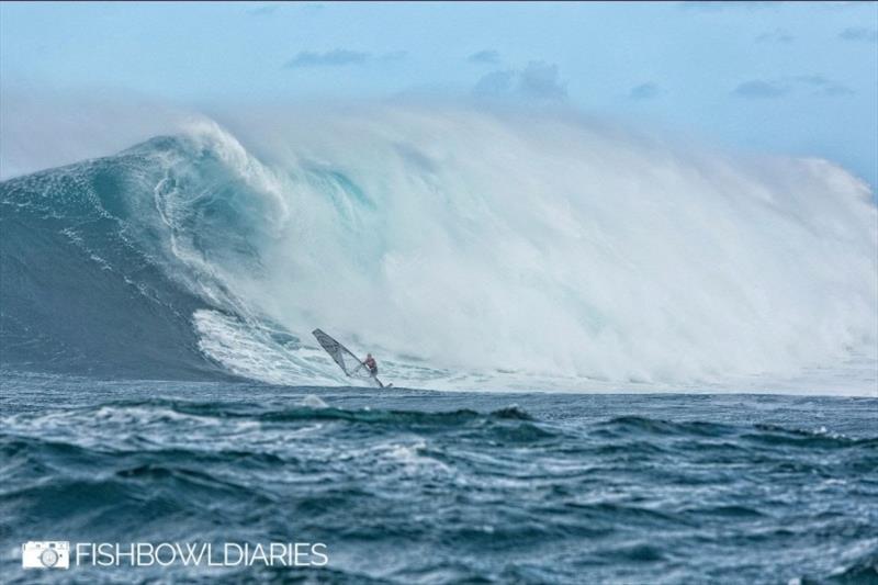 Z Schettewi, 39 feet - Men's Biggest Wave photo copyright Fishbowl Diaries taken at  and featuring the Windsurfing class