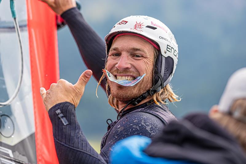 Balz Müller rewarded with 40 euros for one of his runs - Vanora Engadinwind by Dakine 2021 photo copyright Emanuela Cauli taken at  and featuring the Windsurfing class