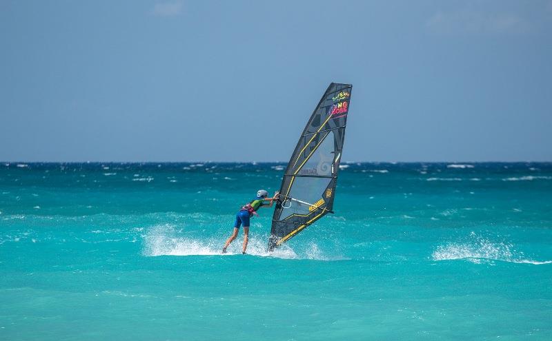 The day started off with the Juniors Competition. Kuba Luboinski going for a Spock - 2021 EFPT Theologos, day 2 photo copyright PROtography Official taken at  and featuring the Windsurfing class