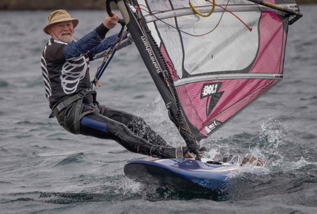 Windsurfer winner Ian Pilkington during the Notts County First of Year Race 2022 photo copyright David Eberlin taken at Notts County Sailing Club and featuring the Windsurfing class