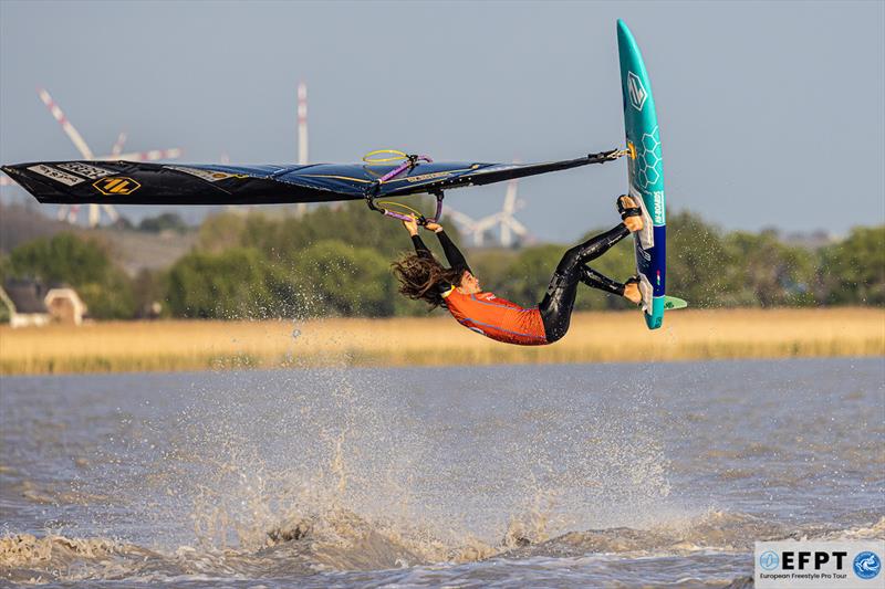 Jacopo Testa breaking tow-in boundaries with a first ever Kabikuchi - EFPT Austria Surf Opening 2022, Day 4 photo copyright Emanuela Cauli taken at  and featuring the Windsurfing class