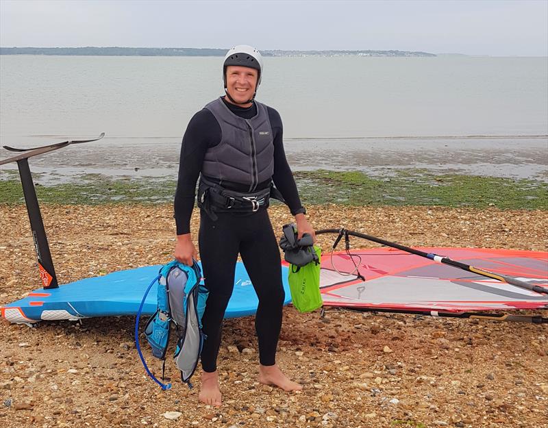 Ben Clothier's Solo WindFoil Round the Isle of Wight - at the start photo copyright Ben Clothier taken at  and featuring the Windsurfing class