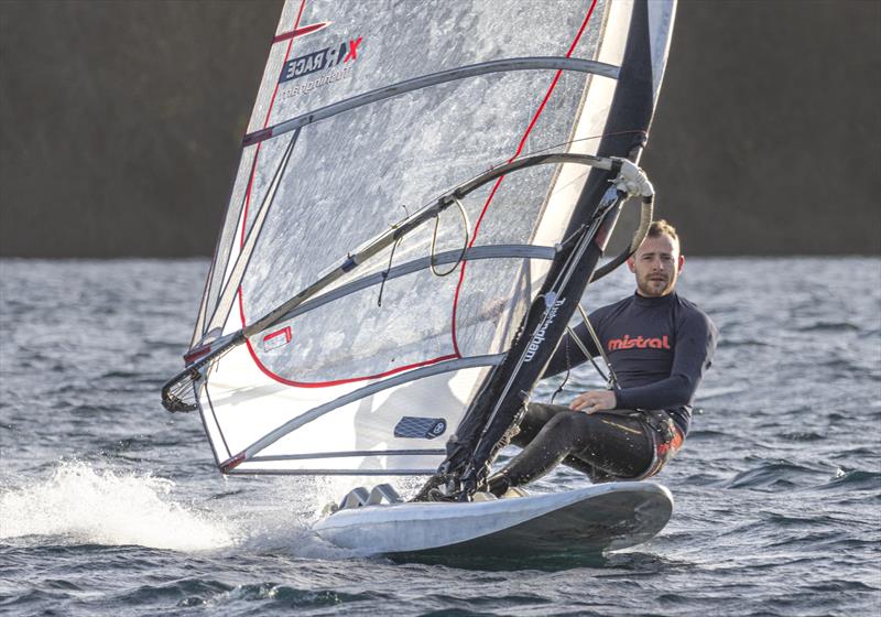 Ollie Beadnall, second windsurfer in the Notts County SC First of the Year Race photo copyright David Eberlin taken at Notts County Sailing Club and featuring the Windsurfing class