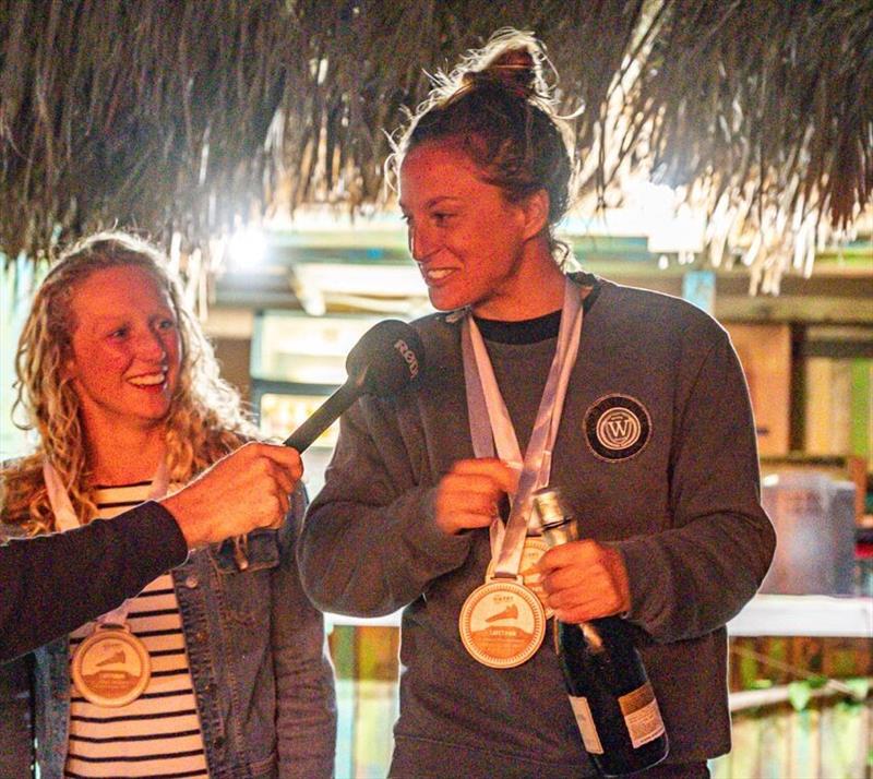 Women's Podium. In first Pauline Katz, explaining her new found love for freestyle photo copyright Miles Taylor / PROtography / FPT taken at  and featuring the Windsurfing class